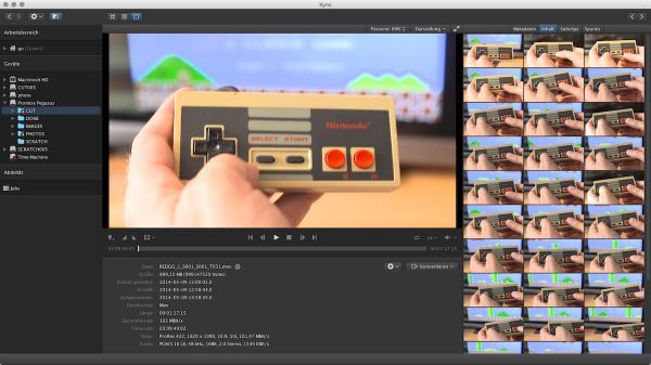 Überblick: Der Viewer zeigt den Inhalt eines Clips an. Per Klick springen Sie zu einer Position.