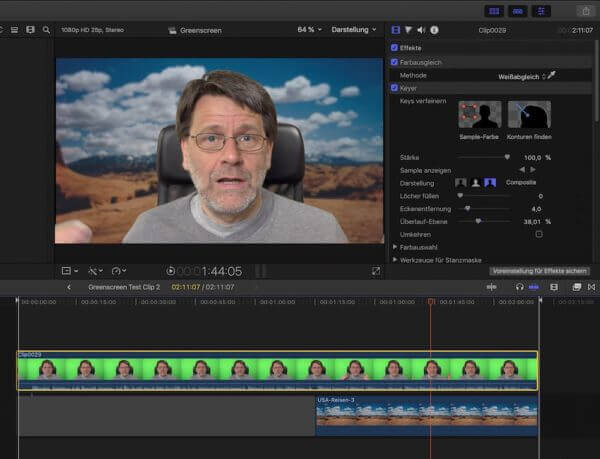 Greenscreen ausstanzen in Final Cut Pro X