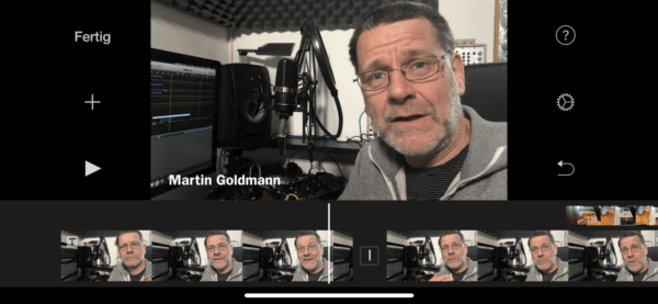 Bauchbinde in iMovie iOS