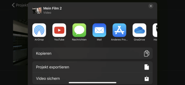 Video ausspielen in iMovie iOS