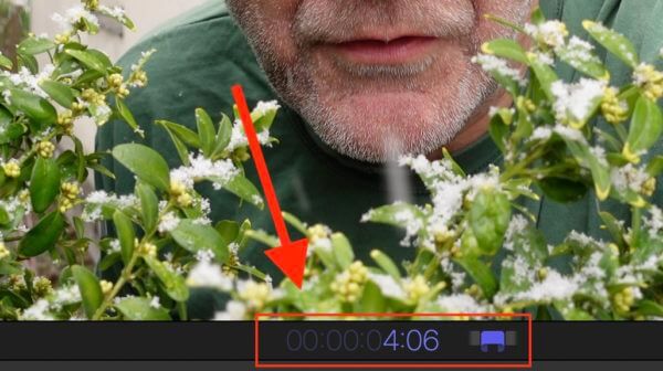 Zeit-Editor unter dem Vorschaubild in Final Cut Pro