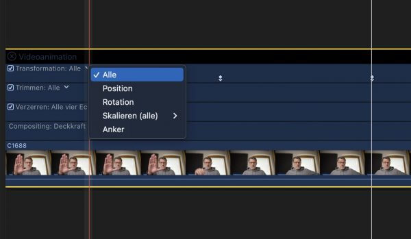 Keyframe Editor von Final Cut Pro